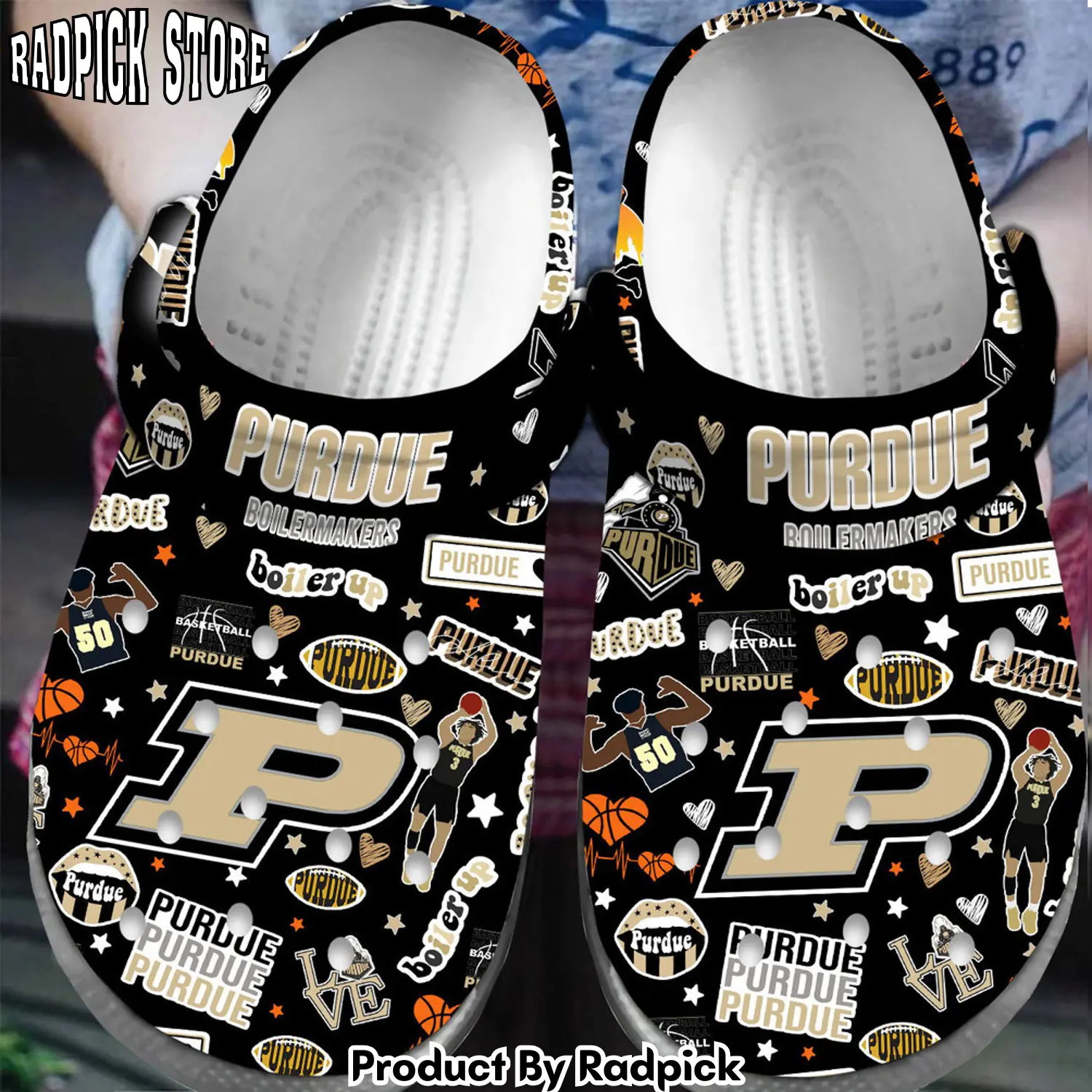 Radpick premium purdue boilermakers ncaa sport clogs shoes for men women rp6522149
